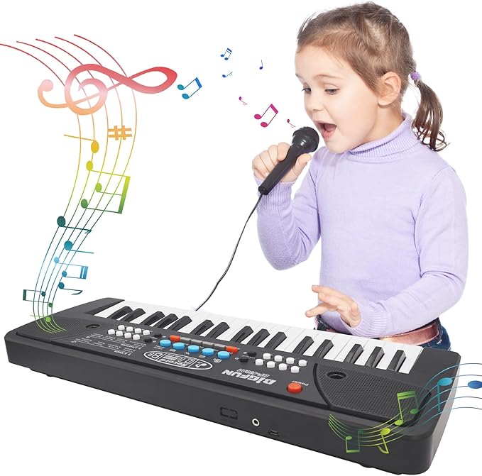 Kids Piano Keyboard, 37 Key Portable Electronic Piano for Kids Ages 3-6, Keyboard with Microphone Musical Toy Birthday Educational Xmas Gift Toys for 3 4 5 6 Year Old Boys Girls