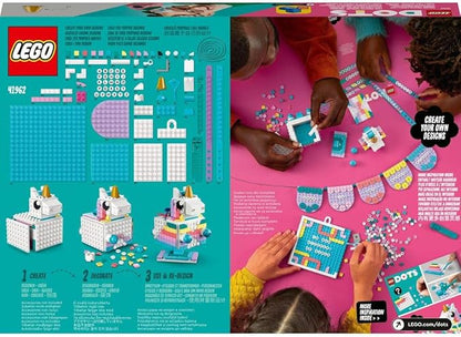 LEGO DOTS Unicorn Creative Family Set, 5in1 Toys with Letter Board, Bracelet Making Craft Set, Creative Hobby for Girls and Boys from 6 Years 41962