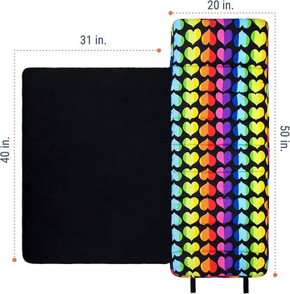 Wildkin Original Nap Mat with Reusable Pillow for Boys & Girls, Perfect for Elementary Daycare Sleepovers, Features Hook & Loop Fastener, Cotton Blend Materials Nap Mat for Kids