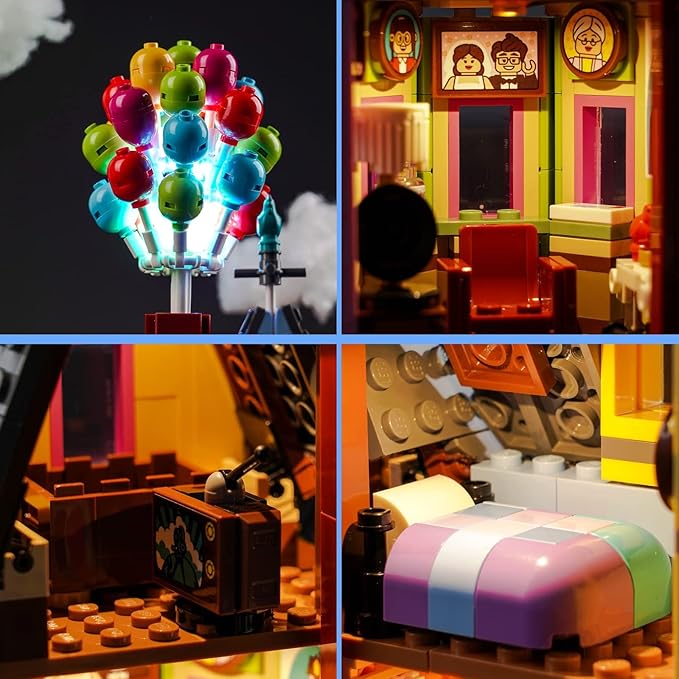 VONADO LED Light Kit Compatible with Lego Pixar ‘Up’ House 43217, DIY Lighting Compatible with Lego Up House 43217 (NO Model), Creative Lights for Up Set (ONLY Lights)
