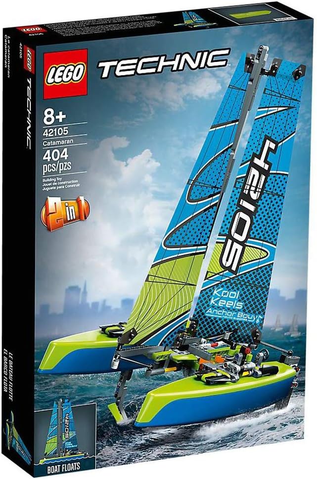 LEGO Technic Catamaran 42105 Model Sailboat Building Kit (404 Pieces)
