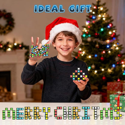 Magnetic Fidget Spinner Mini-38 Blocks, Glow Magnet Cube & Transformable Fidget Spinner & Infinity Cube & 3x3x3 Cube-4 in 1 Toy, STEM Building Tiles Stress Relief Sensory Gift for Kid Boy Girl Adult