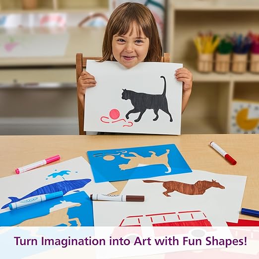 Colorations Large Washable Plastic Everyday Objects Stencils - Set of 12