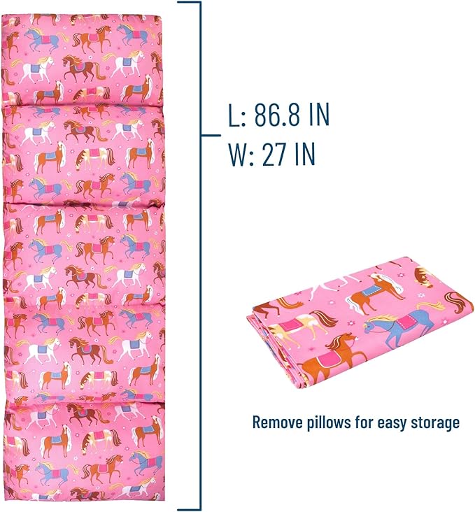 Wildkin Microfiber Pillow Lounger, 87 X 27 Inches, Horses