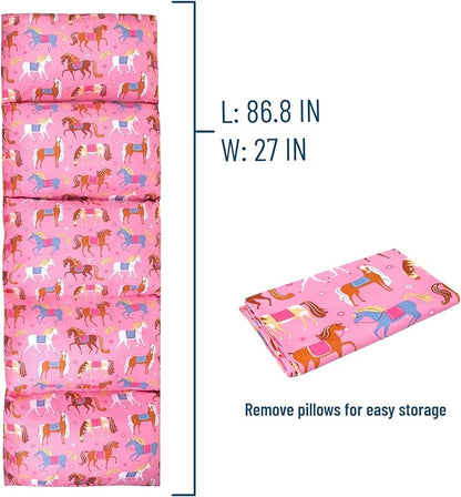 Wildkin Microfiber Pillow Lounger, 87 X 27 Inches, Horses