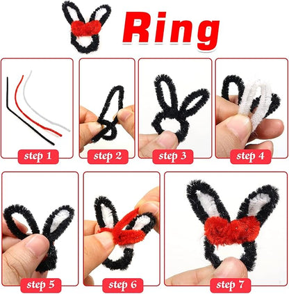 TOAOB 100pcs Pipe Cleaners Crafts Supplies Red Pipe Cleaners Chenille Stems 6mm x 12 Inch Fuzzy Pipe Cleaners for DIY Art Crafts Decorations