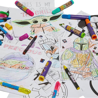 Innovative Designs Star Wars Mandalorian Baby Yoda Deluxe Activity Set for Kids with Carrying Tin, Coloring Sheets, Tattoos, Stickers, & Art Supplies, 500+ Pieces