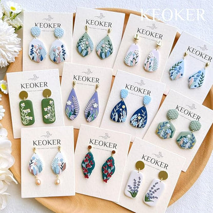 KEOKER Polymer Clay Cutters, Clay Cutters for Polymer Clay Jewelry, Basic Polymer Clay Cutters Set, Clay Earrings Cutters.(A)