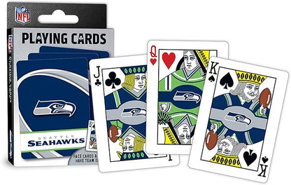 MasterPieces - NFL Playing Cards, Officially Licensed Seattle Seahawks Football Deck, Family Games for Adults and Kids, Standard Index