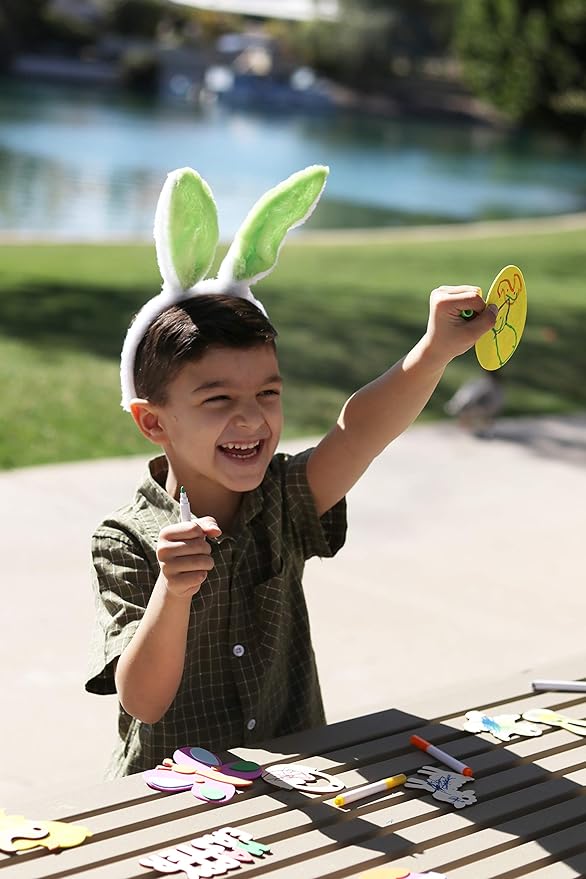 JOYIN 24 Pcs Foam Magnet Craft Kit, Easter Egg Themed DIY Magnets for Kids Toddlers Party Favors Arts and Crafts Home School Activities