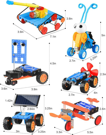 Poraxy STEM Kits for Kids Age 5-7 8-10, 6 Set Robot Building Toys for Ages 8-13, Science Activities Engineering Crafts Projects 6-8 8-12, Birthday Gifts for Boys Girls 6 7 8 9 10 11 12 13 Year Old