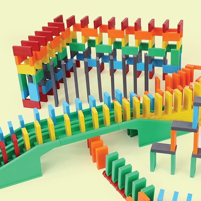 Bulk Dominoes Pro-Domino Kit | Dominoes Set, STEM STEAM Small Toys, Family Games for Kids, Kids Toys and Games, Building, Toppling, Chain Reaction Sets (Power)