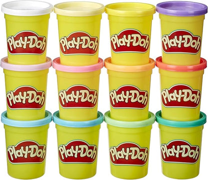 Play-Doh Pastel Colors Bulk 12-Pack of 4-Ounce Cans, Party Favors, Easter Basket Stuffers for Girls & Boys, Kids Arts & Crafts, Preschool Toys, Ages 2+