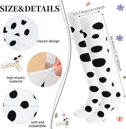 101 Days of School Dalmatian Costume Include Headband Choker Tail Tutu Skirt Knee Socks and Felt Stickers