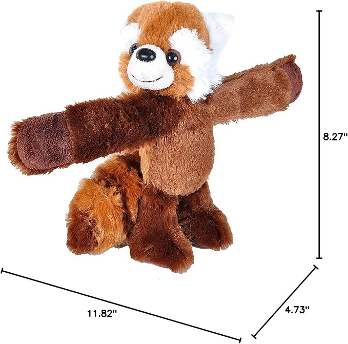 Wild Republic Huggers Red Panda Plush, Slap Bracelet, Stuffed Animal, Kids Toys, 8"