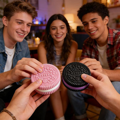 Gytera Sticky Cookie Squishies Fidget Toys Adults, Squeeze Toys Fidget Toys for Autism, Stress Balls for Adults Fidgets Birthday Easter Basket Stuffers(2 Pack Pink Black)