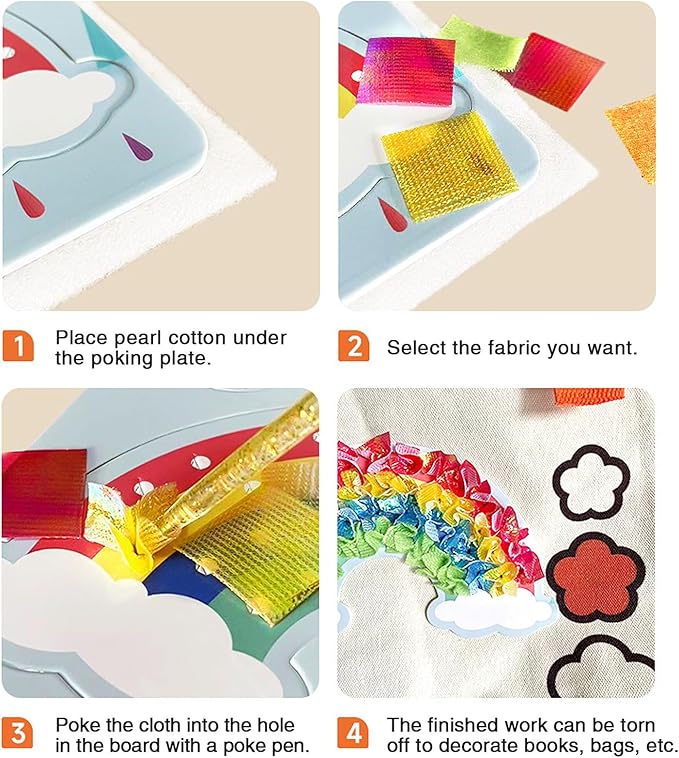 Rikostuoz Crafts Kits for Kids 10 Sheets of Poking Boards,DIY Poking Creative Puzzle Puncture Painting,Art Paper Craft Kit Kids Toys Gifts (Fairy Tales)