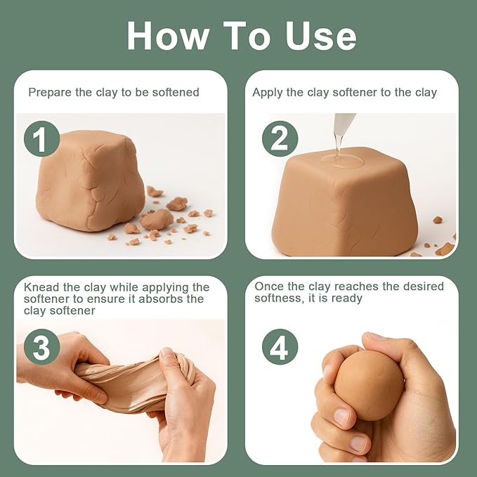 1DFAUL 120ml Polymer Clay Softener, Restore Clay Flexibility, Increase Ductility & Strong Adhesion, for Ceramic Artists, Crafts, and DIY Projects
