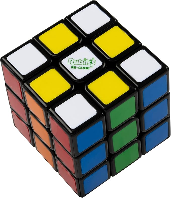 Rubik's Cube, Re-Cube, The Original 3x3 Cube Made with 100% Recycled Plastic 3D Puzzle Fidget Cube Stress Relief Travel Game, for Ages 8+