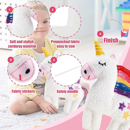 Avenir DIY Sewing Kit for Beginner Kids Arts & Crafts Soft Toy My First Craft Set with Heart Instructions & Plush Felt Materials for Learn to Sew, Embroidery for 6 Years