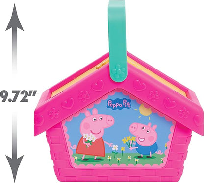 Just Play Peppa Pig Let's Have a Picnic Set, Travel Toy with Handle Includes 4 Settings and Play Food, 15-Pieces, Kids Toys for Ages 3 Up