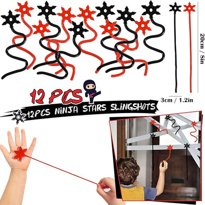 Lorfancy 72 Pcs Ninja Party Favors Supplies Kids Ninja Toys Headbands Slap Bracelets Stickers Keychains Accessories Boys Ninja Samurai Birthday Party Decorations Goodie Bag Fillers Gifts