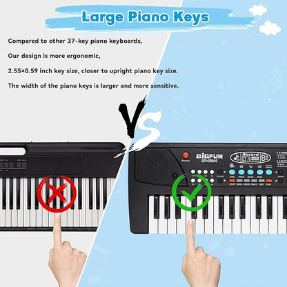 Kids Piano Keyboard, 37 Key Portable Electronic Piano for Kids Ages 3-6, Keyboard with Microphone Musical Toy Birthday Educational Xmas Gift Toys for 3 4 5 6 Year Old Boys Girls