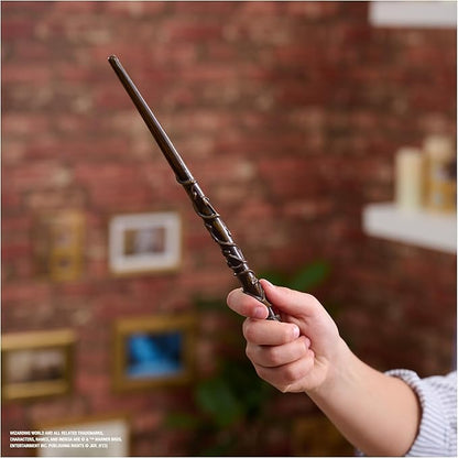 Wizarding World Harry Potter, 12-inch Magical Collector Hermione Granger Wand with Stand & Die-cast Icon, Magical Creatures Series