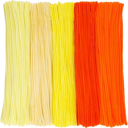Caydo 500 Pieces Orange Pipe Cleaners, Chenille Stems, Pipe Cleaner Crafts for DIY Art and Craft Projects Creative Gift Party Decorations