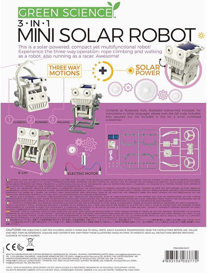 4M 3-In-1 Mini Solar Robot – STEM Toys DIY Green Science Eco-Engineering Building Kit Gift for Kids, 4M Mini Solar Robot 3 In 1