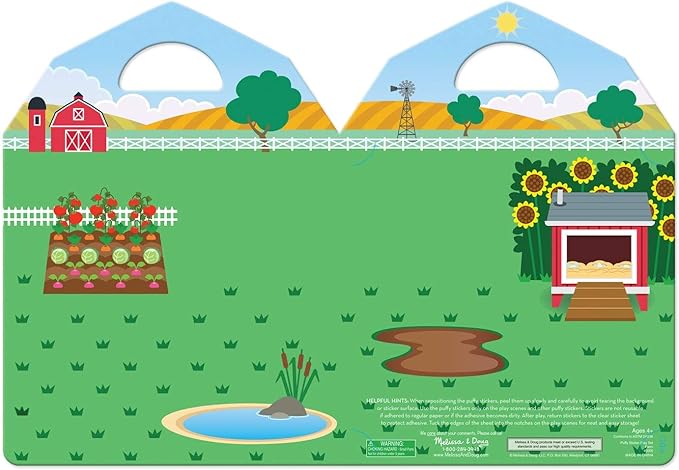 Melissa & Doug Puffy Sticker Activity Books Set - Farm, Safari, and Chipmunk - FSC Certified