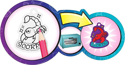 Just Play Shrinky Dinks Astrology Set, 50 Pre-Cut Shrinky Dinks, Kids Arts and Crafts Activity Set, Kids Toys for Ages 5 Up, Amazon Exclusive