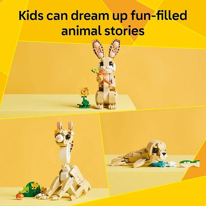 LEGO Creator 3 in 1 Cute Bunny Toy - Building Toy Set with 3 Build Options, Bunny, Seal, or Llama - Animal Figures for Kids, Girls and Boys, Ages 8+ - Gift Idea for Birthdays - 31162