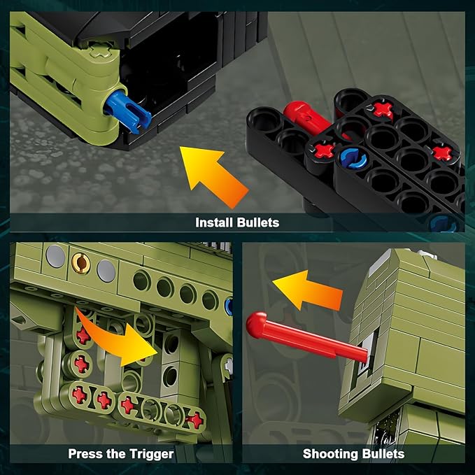 Finger Rock Gun Building Blocks Sets, 1:1 Simulation Shooting Toy USP Pistol Model Building Kit, Rifle Weapon Collectible Gift for Military Enthusiasts, Adults Kids 14+ (362 pcs)