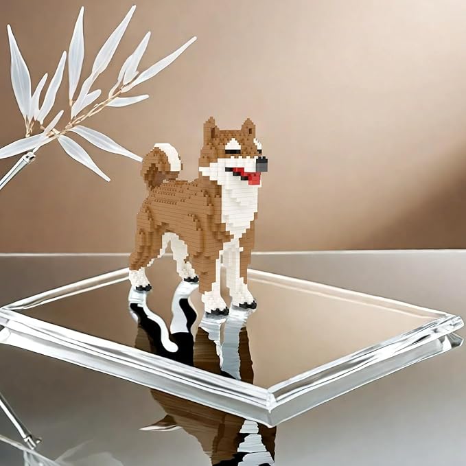 Larcele Micro Dog Building Blocks Mini Pet Building Toy Bricks, 814 Pieces KLJM-02(Male Shiba Inu)