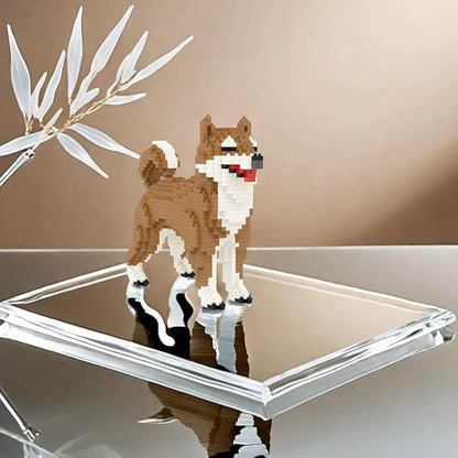 Larcele Micro Dog Building Blocks Mini Pet Building Toy Bricks, 814 Pieces KLJM-02(Male Shiba Inu)