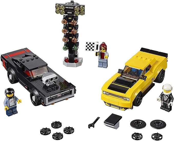 LEGO Speed Champions 2018 Dodge Challenger SRT Demon and 1970 Dodge Charger R/T 75893 Building Kit (478 Pieces)