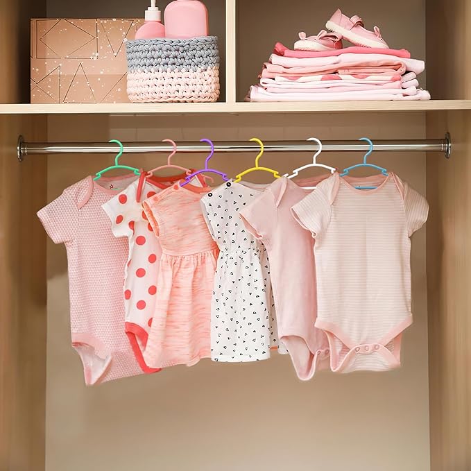 Baby Hangers 40Pcs, Kids Hangers, Plastic Hangers Non Slip, Clothes Hanger, Toddler Hangers, Infant Hangers, Child Hangers for Nursery, 40 Pcs, Blue White Pink Black