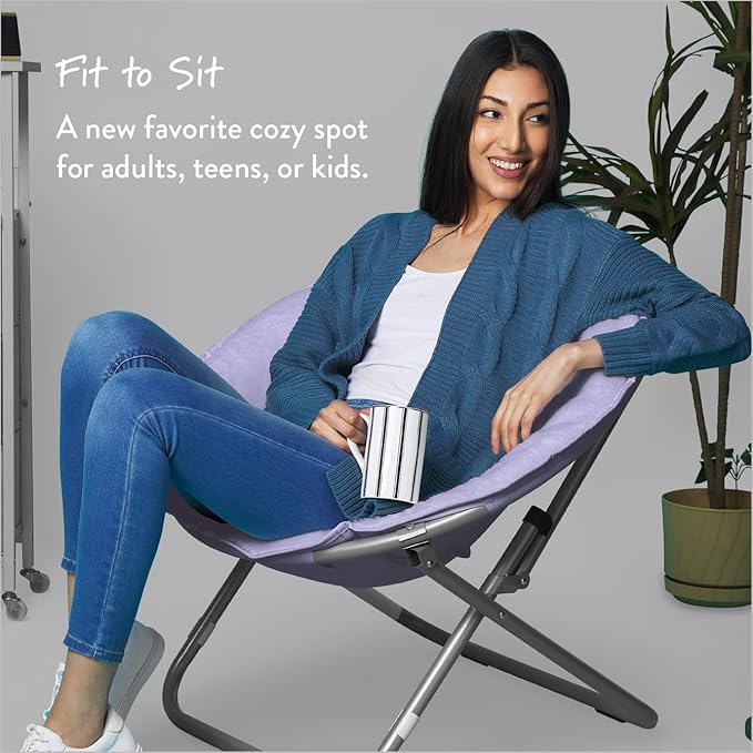 Urban Lifestyle Faux Fur Saucer Chair, Lavender