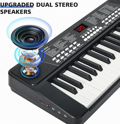 37 Keys Piano Keyboard for Beginners -1200mAh Rechargeable Electronic Musical Instrument with Mic LED Screen 200 Tones 200 Rhythms 50 Demos, Birthday Gift for Kids