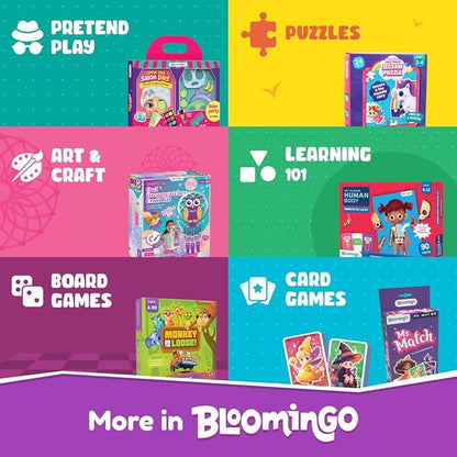 Bloomingo Art & Craft Kit - Princess Sling Bag: Fun Mess Free Arts & Craft Kit for Kids; Design Your Own Magical DIY Craft Bag; Birthday Gift for Girls & Boys Multicolor