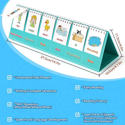 Aizweb Silly Sentence Building for Kids,Speech Therapy Learn to Read for Preschool Kindergarten 1st 2nd Grade Special Education Classroom Must Have,Homeschool Educational Toy Reading Learning Game