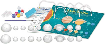 4M: STEAM Powered Kids: Solar System String Lights - Assemble & Paint Your Mini-Planetarium, LED Lights, DIY Outer Space Art & Craft Kit, Kids Ages 5+
