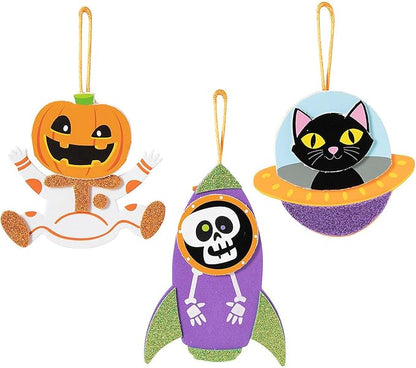 Spooky Cosmic Adventure Halloween Space Character Ornament Craft Kit - 3.5"-5" (1 Pack) Perfect for Kids & Family DIY Fun