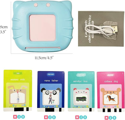 Russian English Taking Flash Cards 112 PCS, Teach & Learn Basic Russian Alphabet Words for Children, Bilingual Early Learning & Easy Teaching Russian Books for Kids