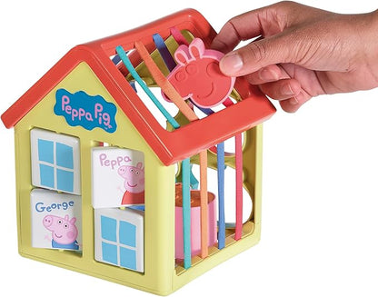 Toomies Peppa Pig’s Sensory House Activity Cube - Shape Sorter Sensory Bin with Color Matching - Peppa Pig Montessori Toys - Toddler Sensory Toys - Toddler Toys Ages 18 Months and Up