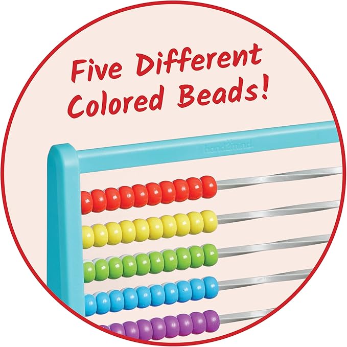hand2mind Color Changing Plastic 100 Bead Abacus, Abacus for Kids Math, Math Manipulatives Kindergarten, Counting Rack for Kids, Counters for Kids Math, Educational Toys for Elementary Kids (Set of 1)