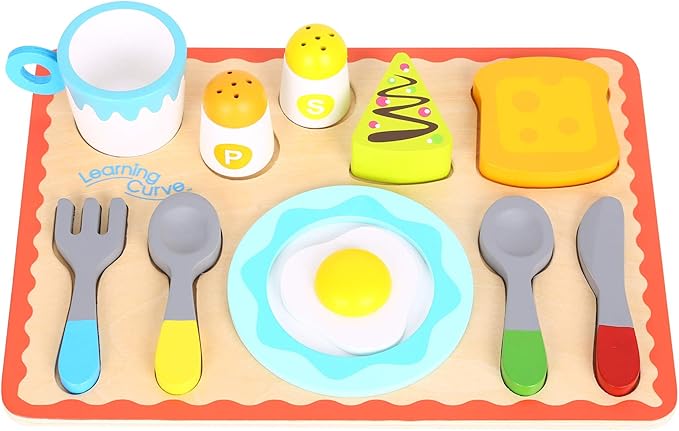 Learning Curve Amazon Exclusive Let's Serve Breakfast Set for Kids, Multicolor