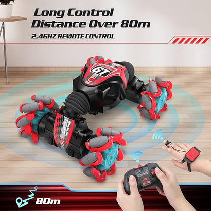 RC Stunt Car for Kids, RC Car Toy, Remote Control Stunt Gesture RC Car with Music, Double Sided 360 DegreeSpins and Flips Gesture Sensing Rc Stunt Car, for 8-15 Years Boy Girl, Birthday