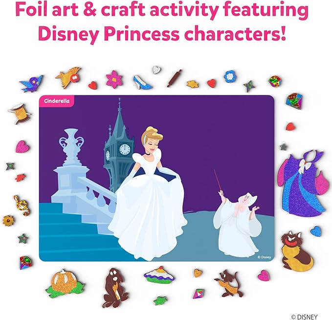 Skillmatics Art & Craft Activity - Foil Fun Disney Princess, No Mess Art for Kids, Craft Kits & Supplies, DIY Creative Activity, Valentine's Day Gifts for Girls & Boys Ages 4, 5, 6, 7, 8, 9